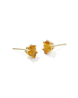 Cailin Crystal Gold Golden Yellow Stud Earrings Kendra Scott