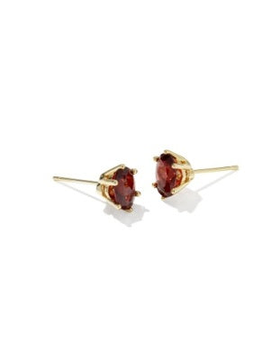 Cailin Crystal Gold Burgundy Stud Earrings Kendra Scott