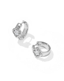 Mallory Crystal Huggie Rhod Earrings Kendra Scott