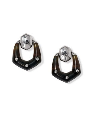 Embry Open Rhod Dark Brown Hawks Eye Earrings Kendra Scott