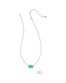 Elisa Riveted Pendant Rhod Turquoise Necklace Kendra Scott