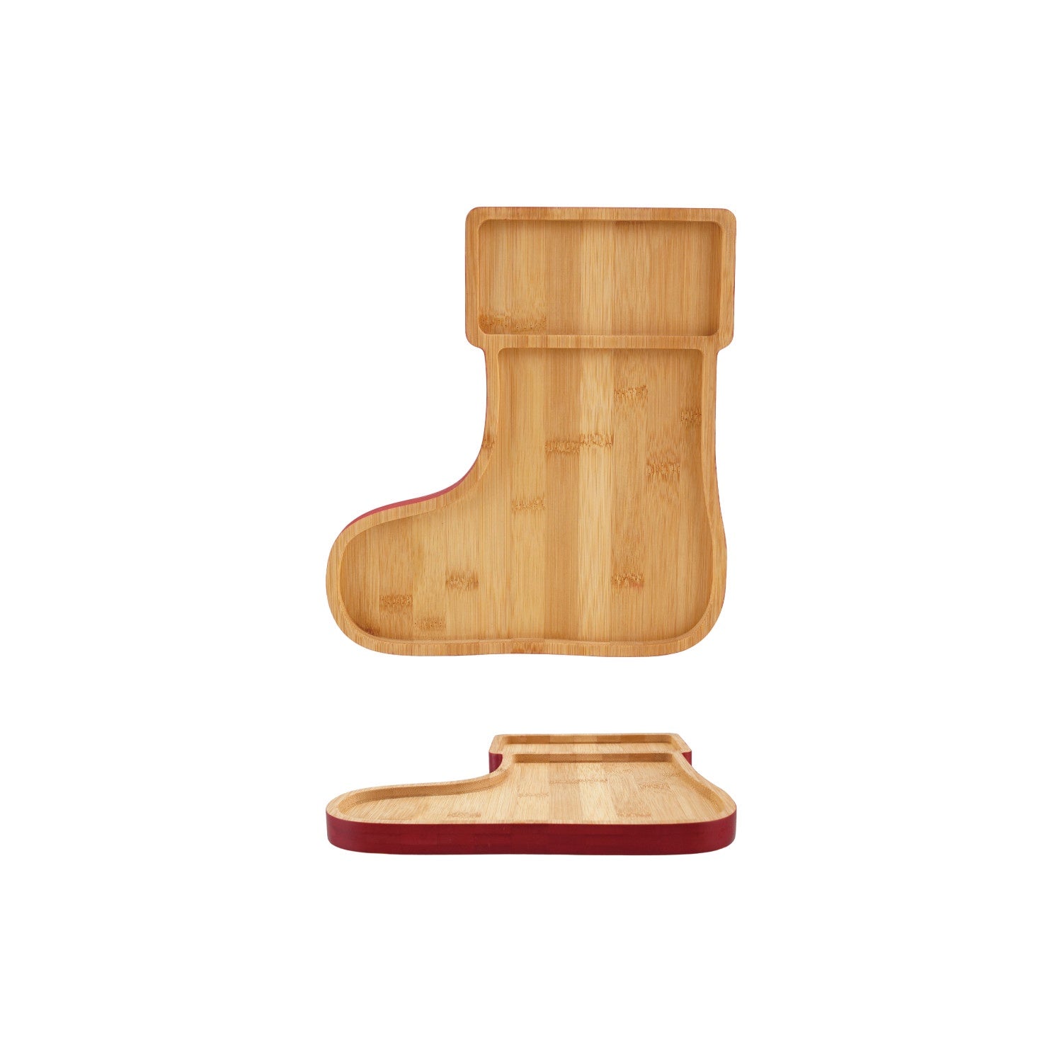 Bamboo Stocking Shaped Cheese/Serving Board Colored Edge