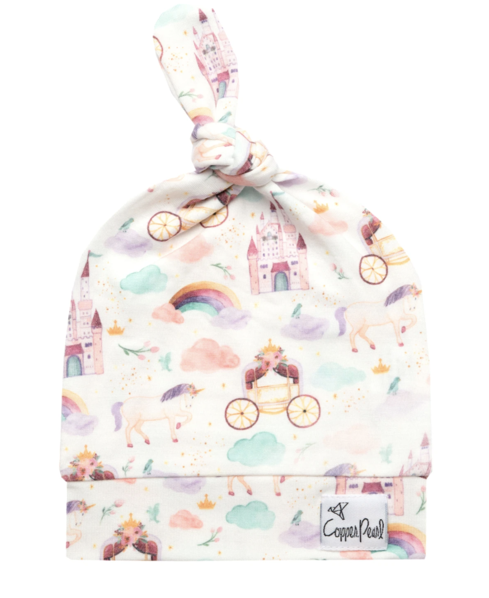 Enchanted Copper Pearl Top Knot Hat