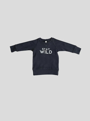 Stay Wild Raglan Sweatshirt-Dark Gray