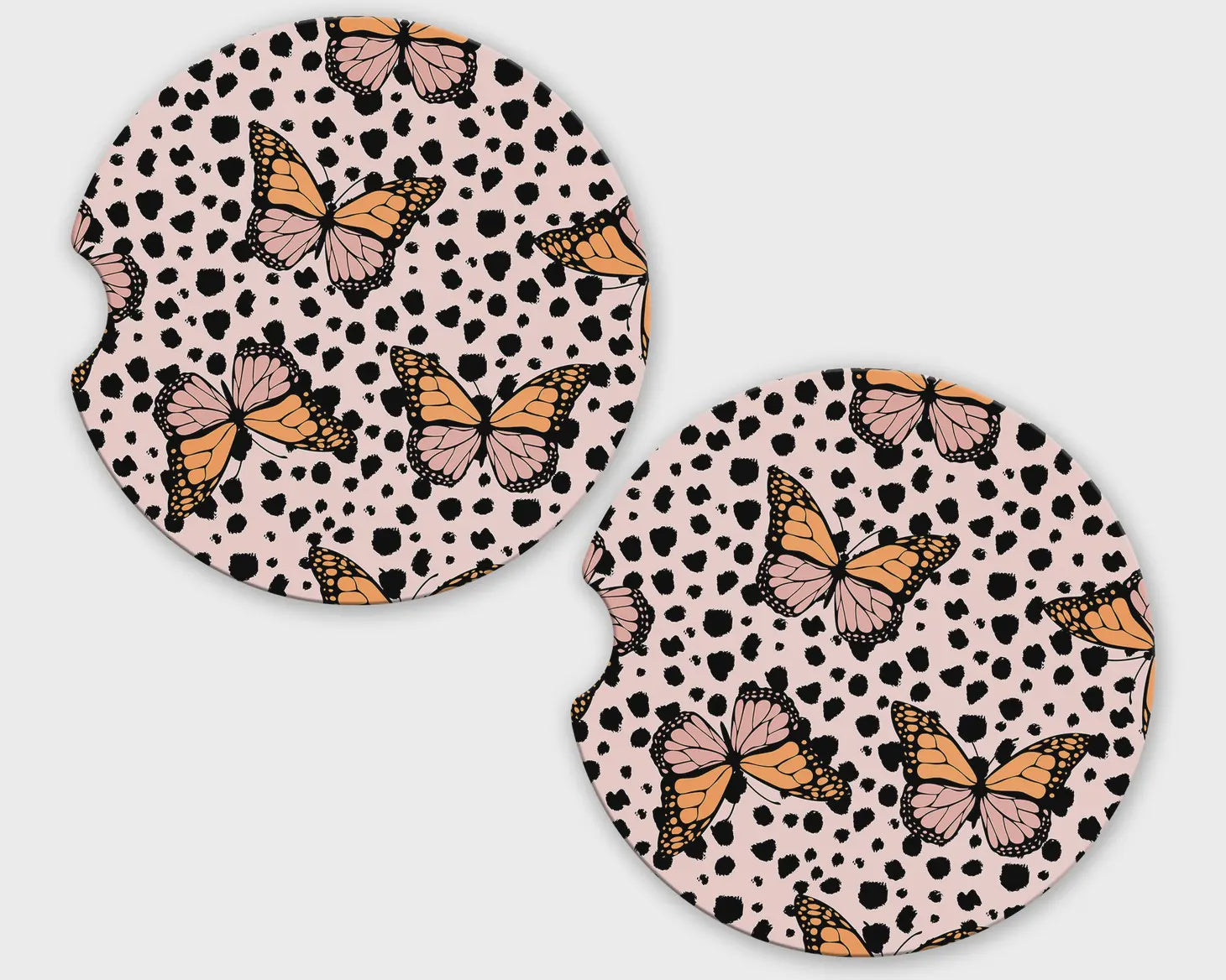 Pastel Butterflies Car Coaster