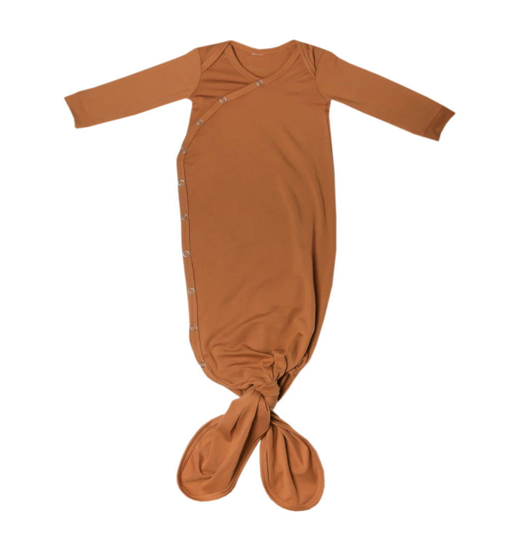 Camel Copper Pearl Knotted Gown