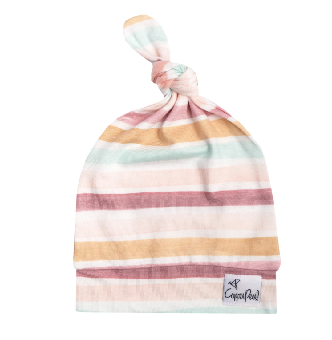 Belle Copper Pearl Top Knot Hat