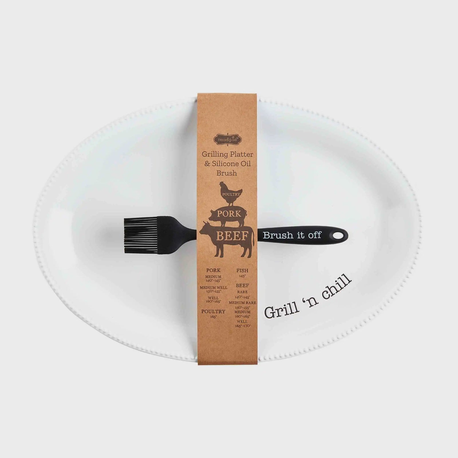 Grill Platter and Brush Set