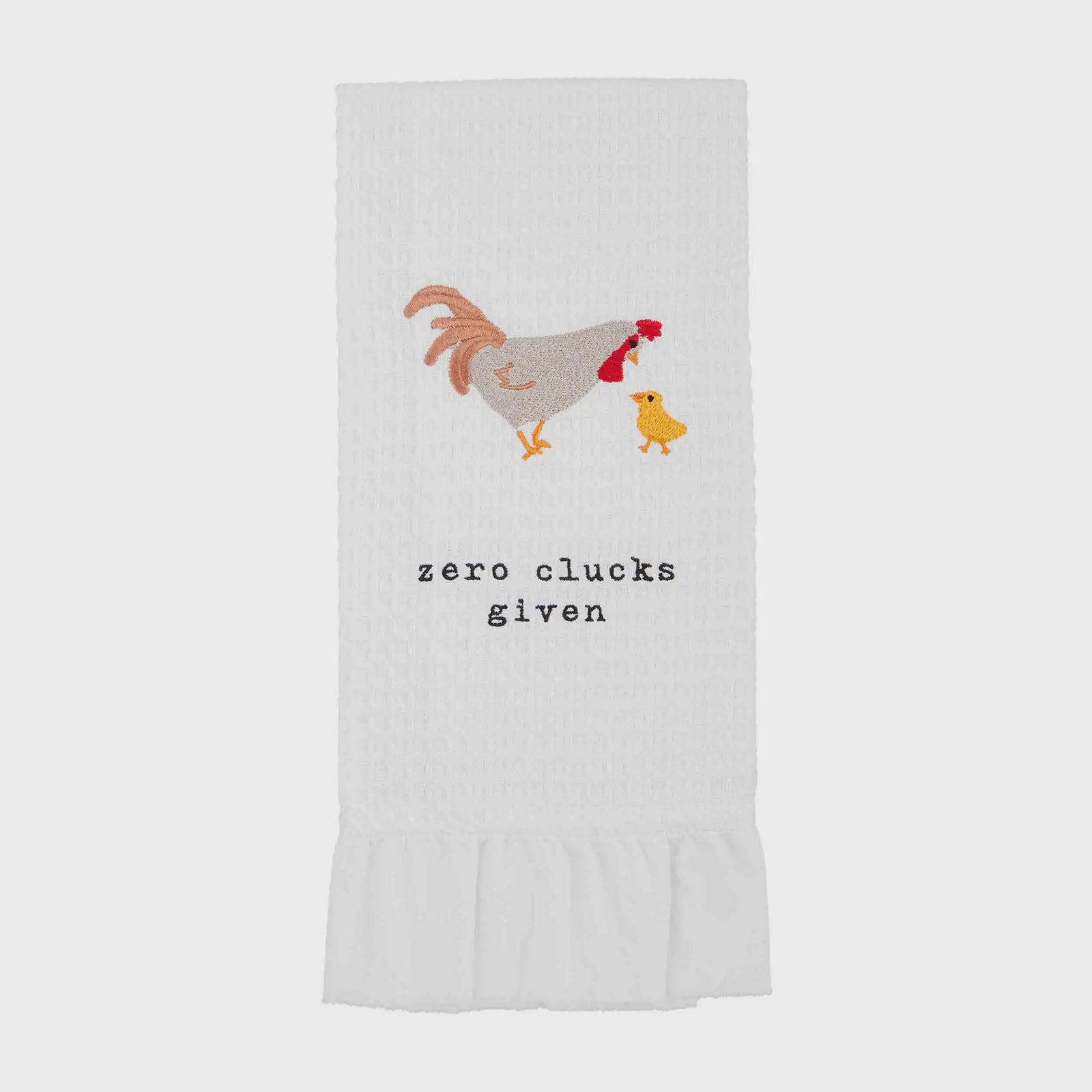 Rooster Waffle Ruffle Edge Towel