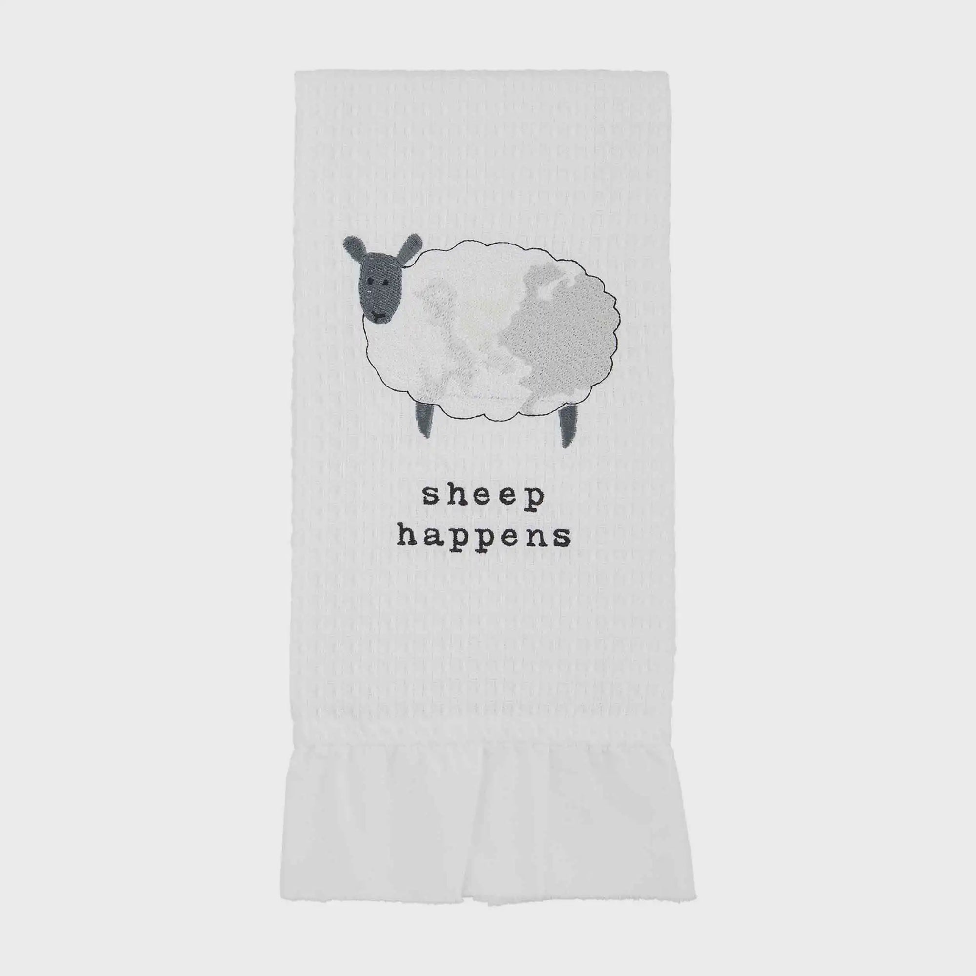 Sheep Waffle Ruffle Edge Towel