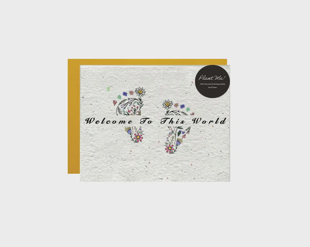 Wildflower Seed Paper Card- Yellow Welcome To This World