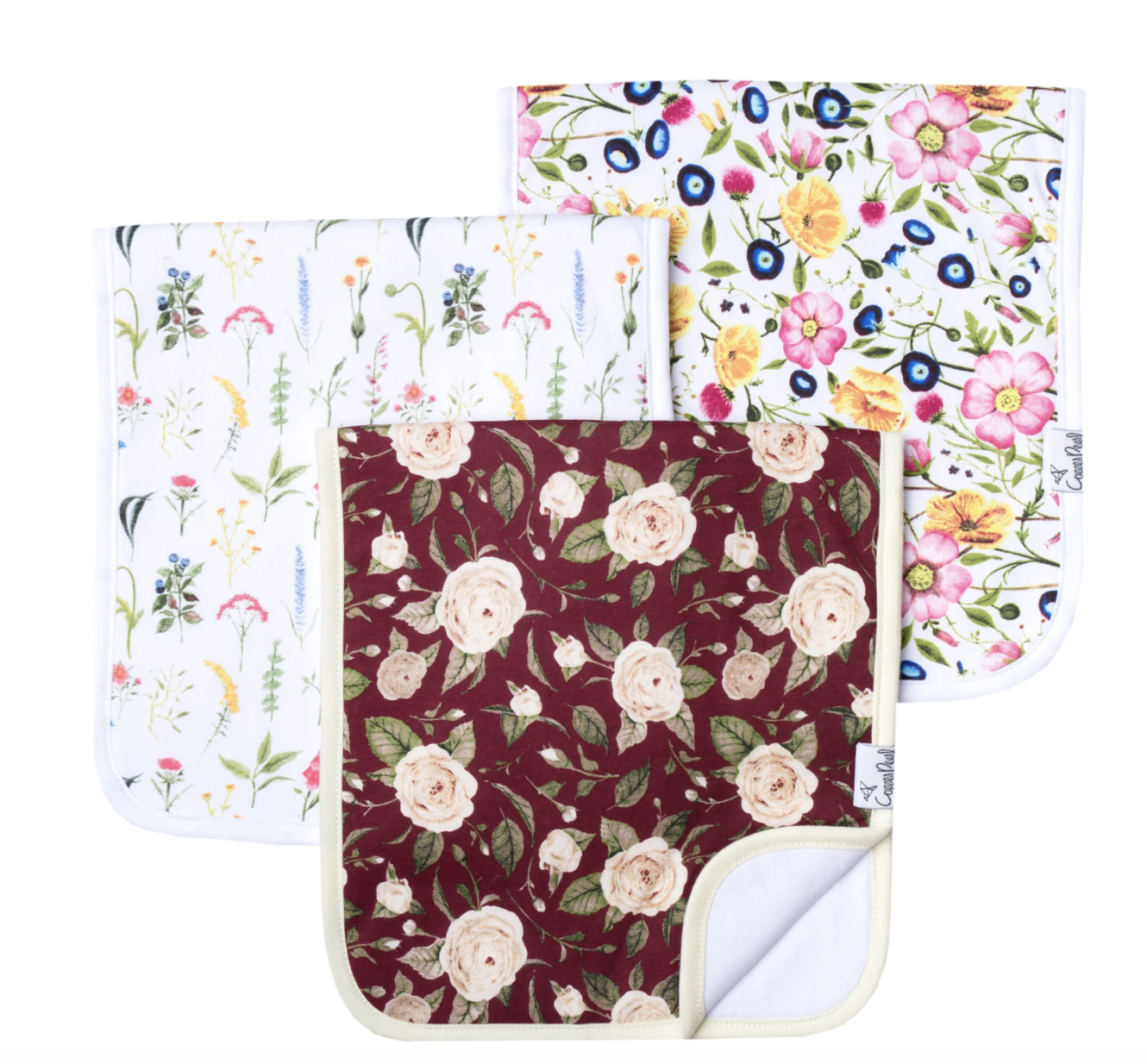 Copper Pearl Scarlet Burp Cloth