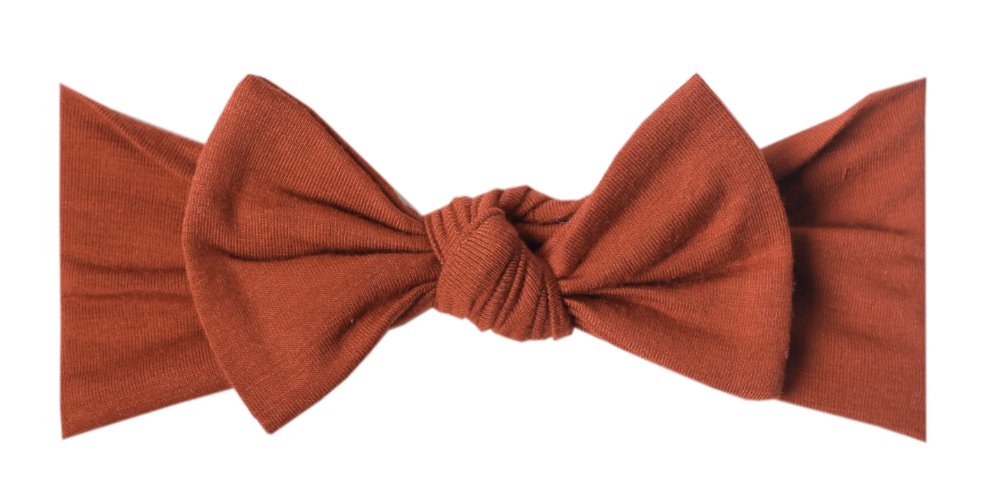 Rust Copper Pearl Headband Bow