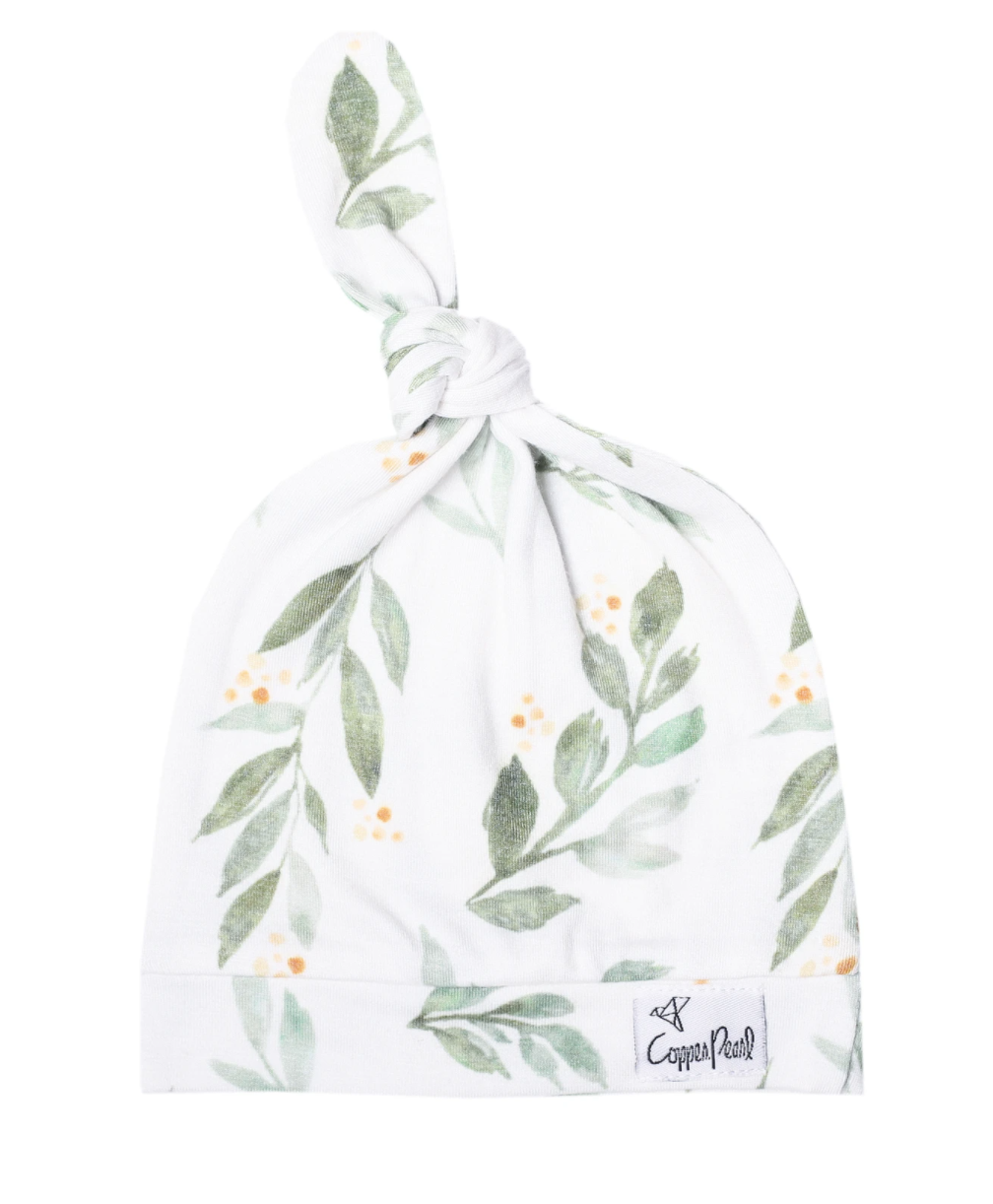 Fern Copper Pearl Top Knot Hat