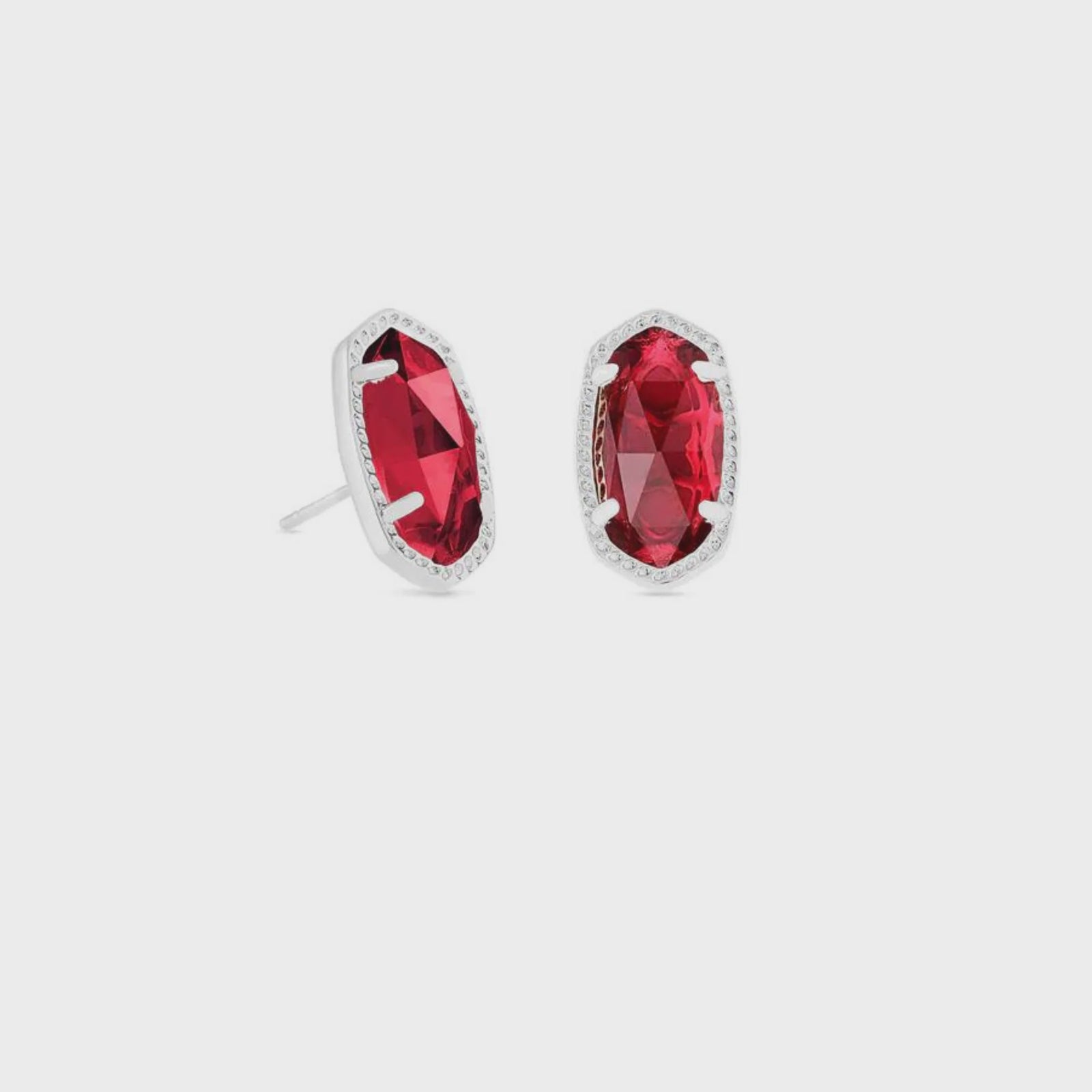 Ellie Earrings Rhodium Clear Berry