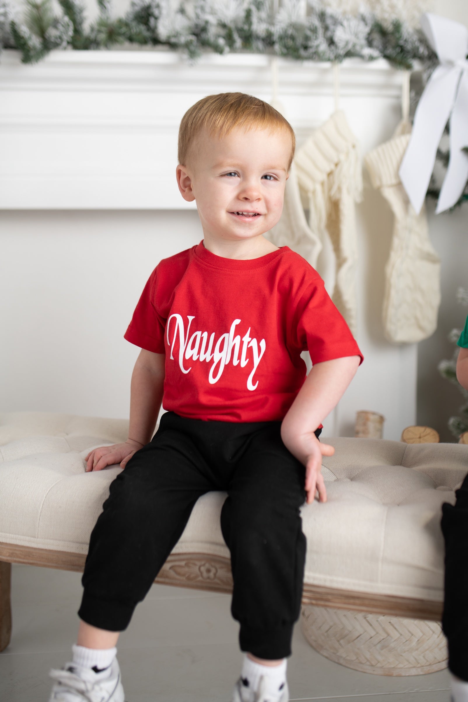 "Naughty" Red Graphic Tee