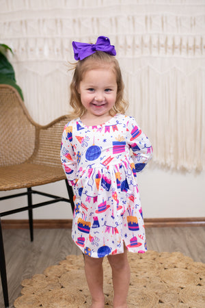 Happy Birthday 3/4 Pocket Twirl Dress