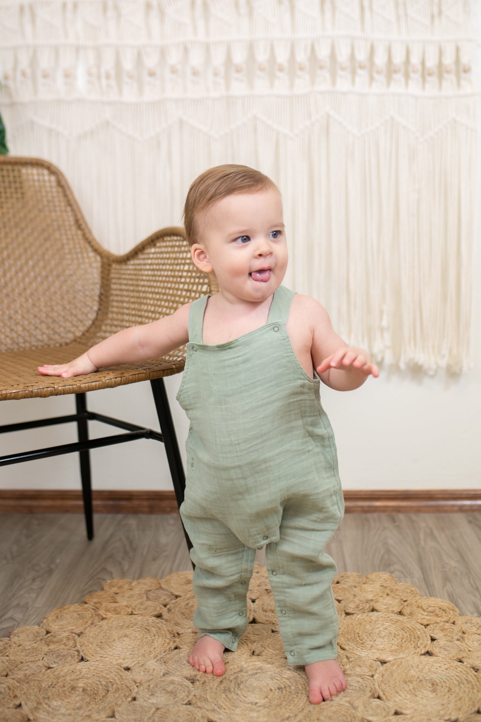 Overalls-Desert Sage Solid Muslin