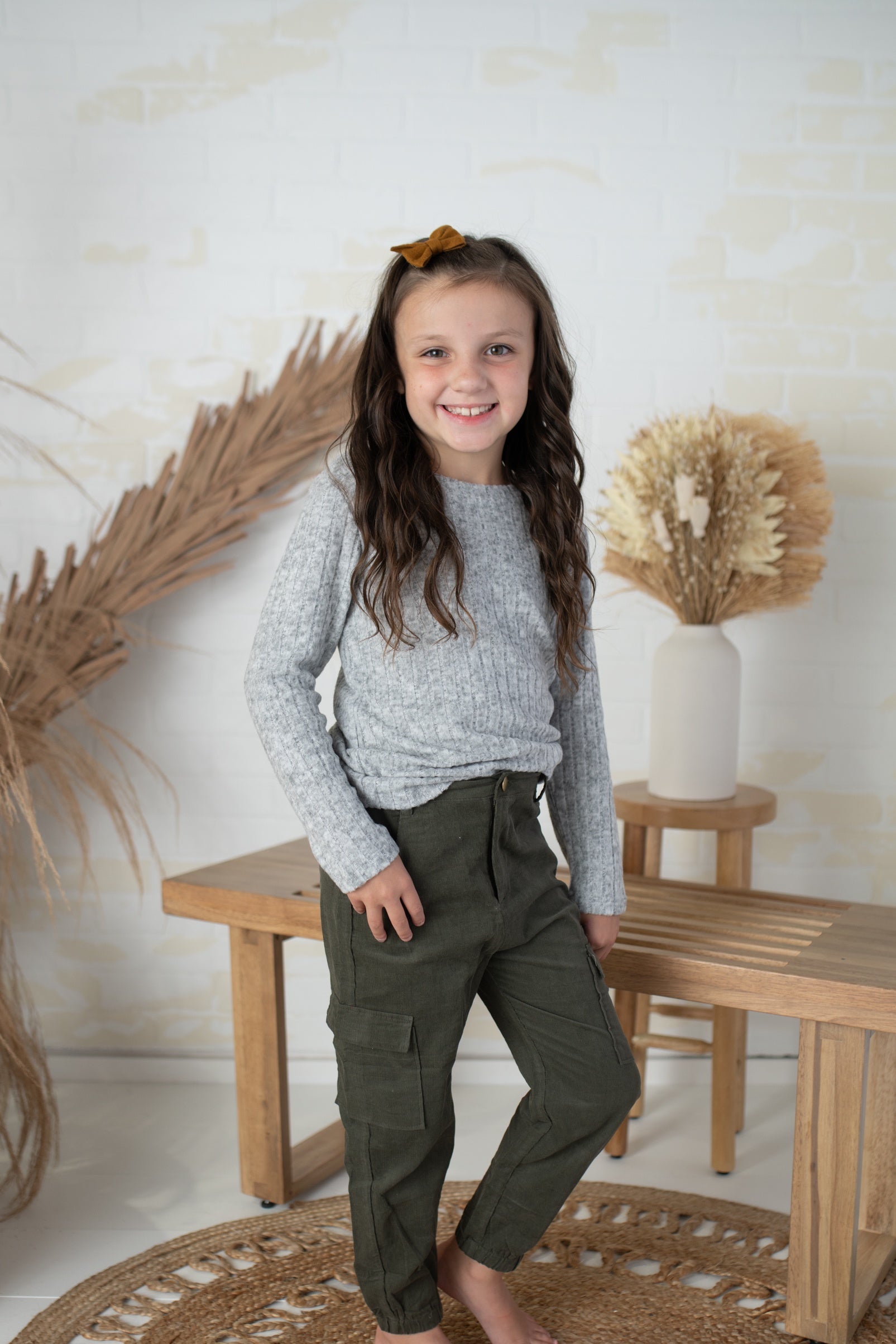 Girl's Olive Corduroy Pants