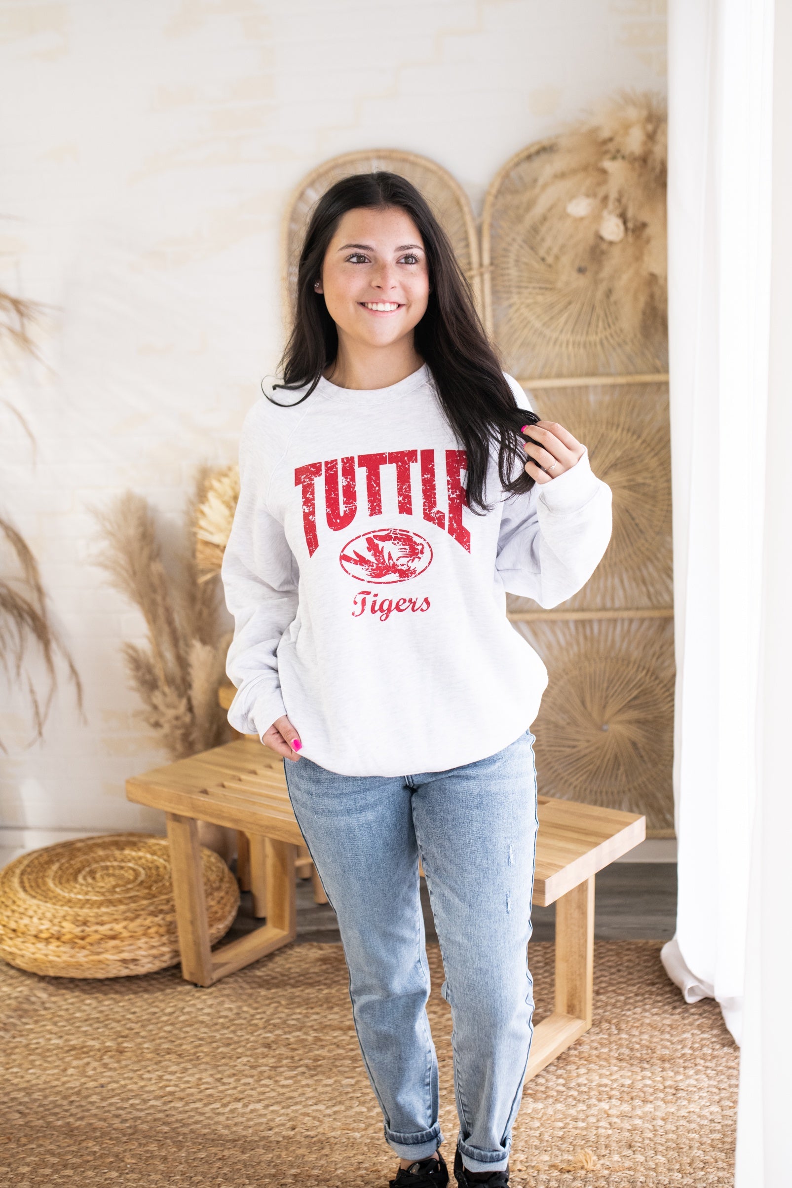 Distressed Arch Tuttle Tigers Sweatshirts
