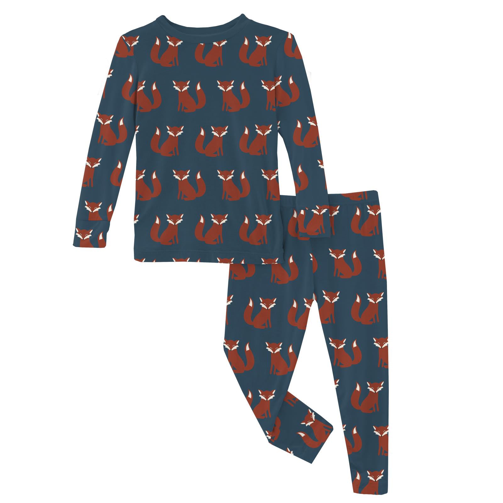 Kickee 15 Year Anniversary - Print Long Sleeve Pajama Set - Peacock Fox