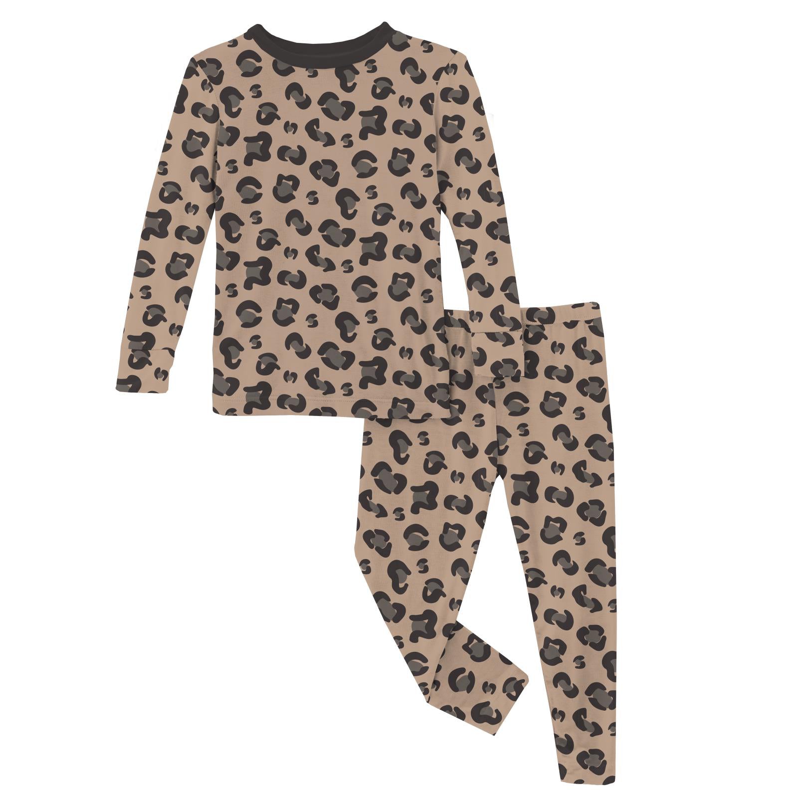 Kickee 15 Year Anniversary - Long Sleeve Pajama Set - Suede Cheetah Print