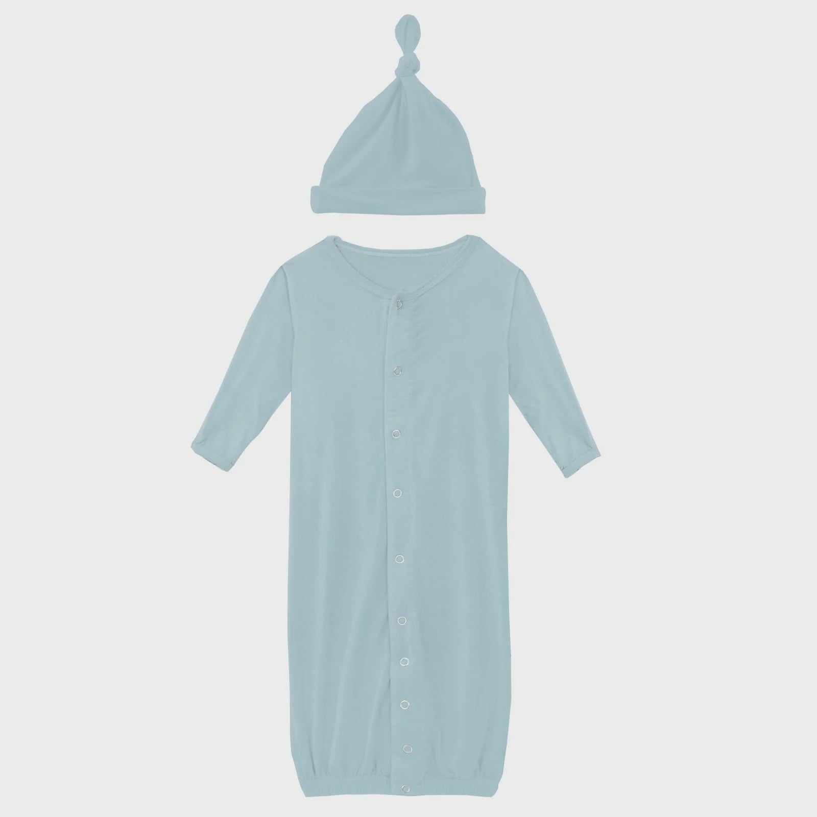 Spring Sky Layette Gown Converter with Single Knot Hat