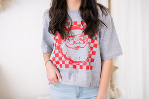 Checkered Santa Mommy & Me Graphic Tee