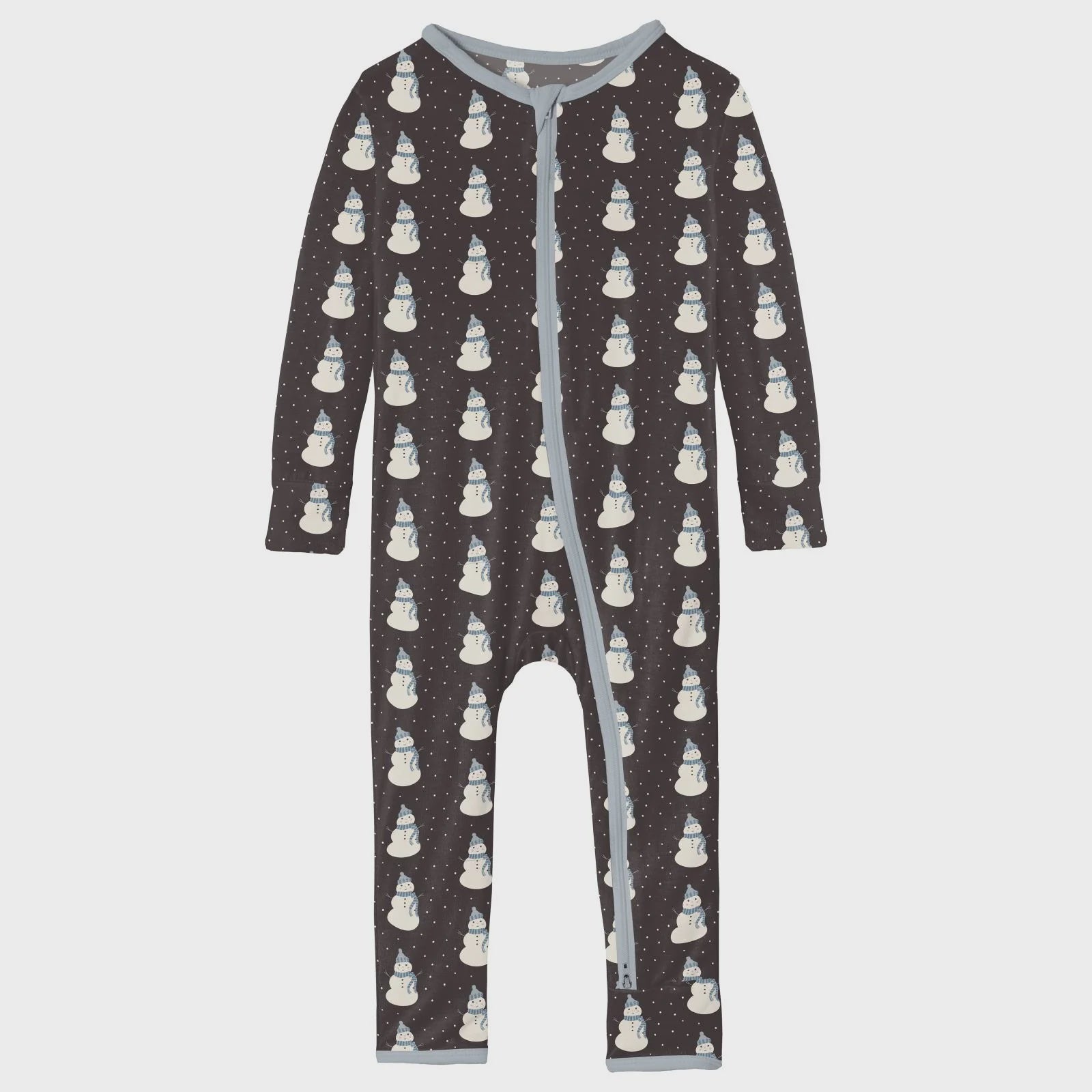 Kickee Midnight Tiny Snowman Coverall with 2 Way Zipper