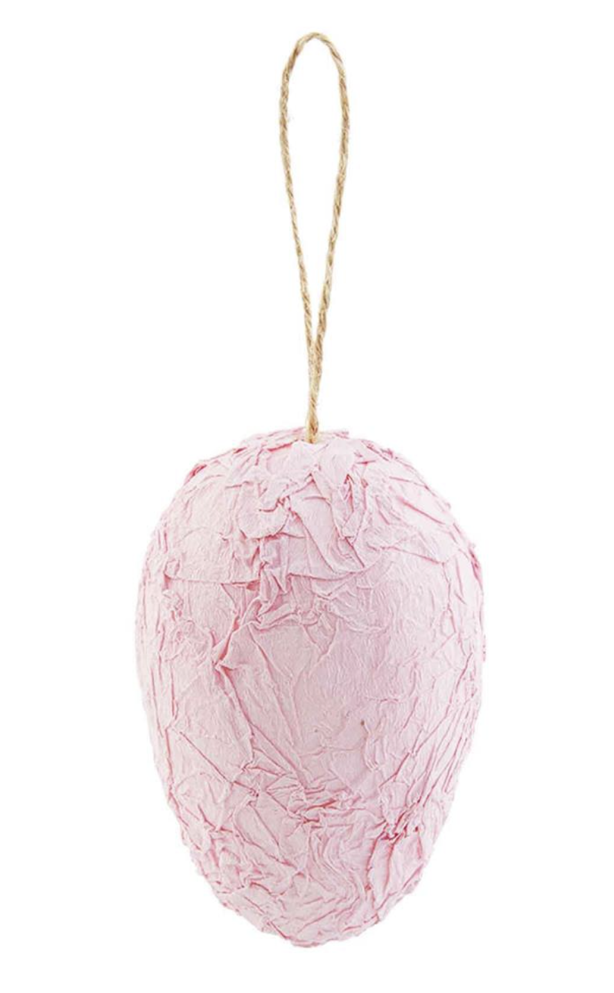 Pink Paper Mache Egg