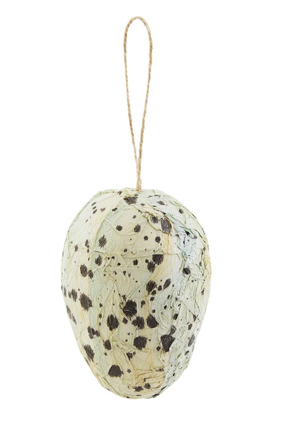 Blue Spec Paper Mache Egg