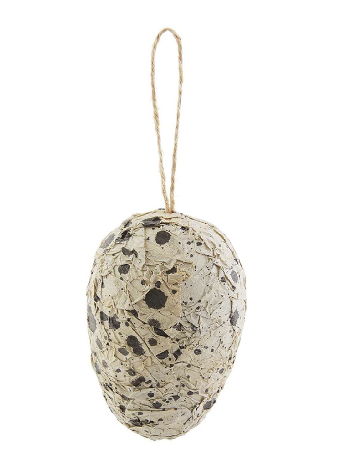 Cream Spec Paper Mache Egg