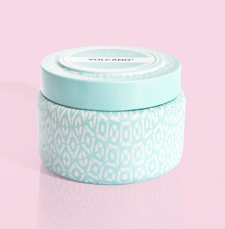 8oz Aqua Printed Travel Tin Volcano