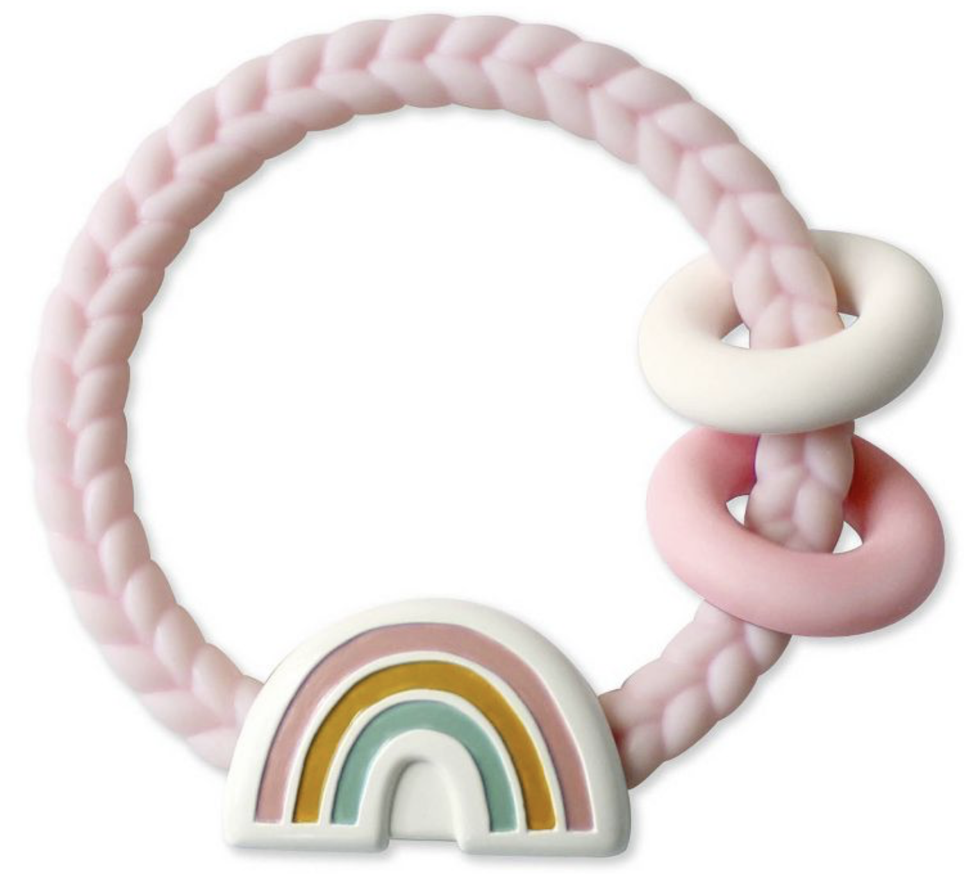 Ritzy Rattle Silicone Teether Rattles- Rainbow