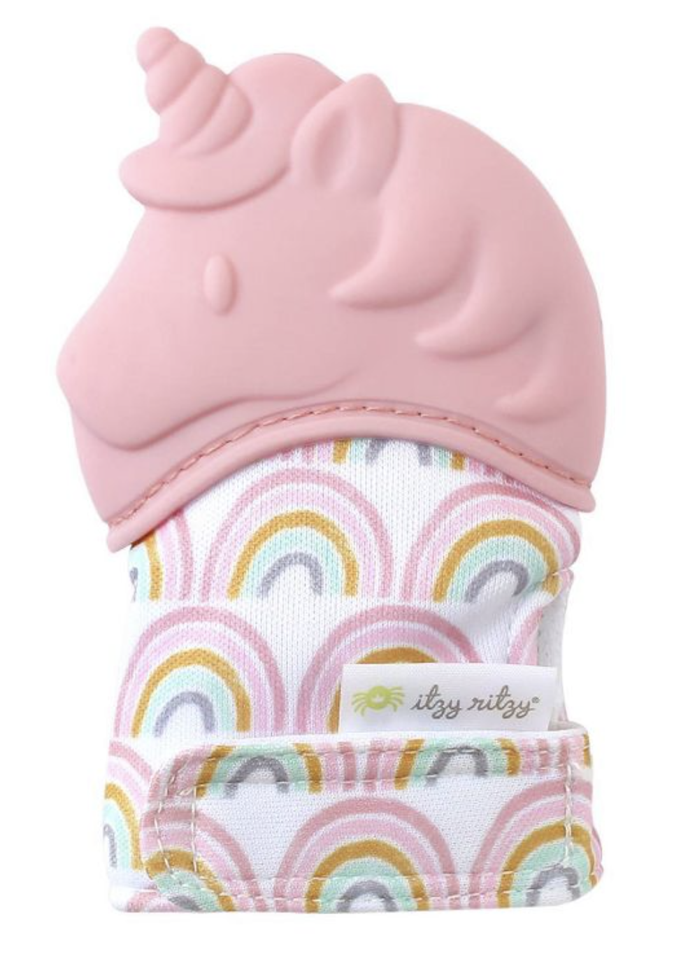 Itzy Mitt Silicone Teething Mitts- Light Pink Unicorn
