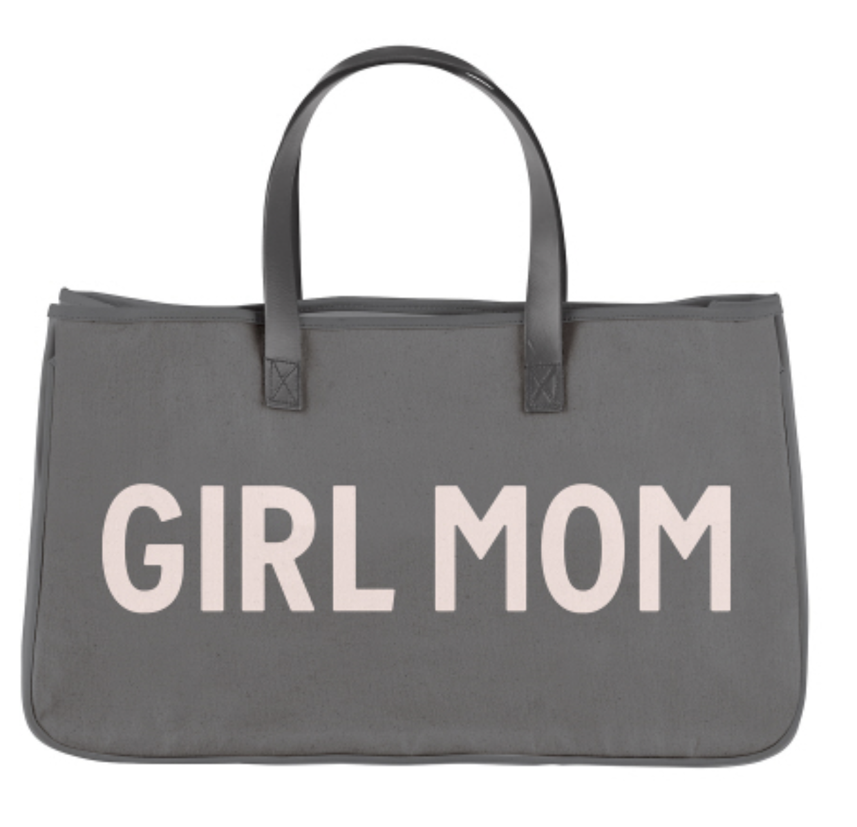 Grey Canvas Tote- Girl Mom