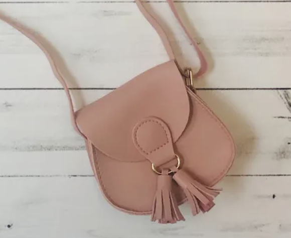 Kids Blush Pink Tassel Purse