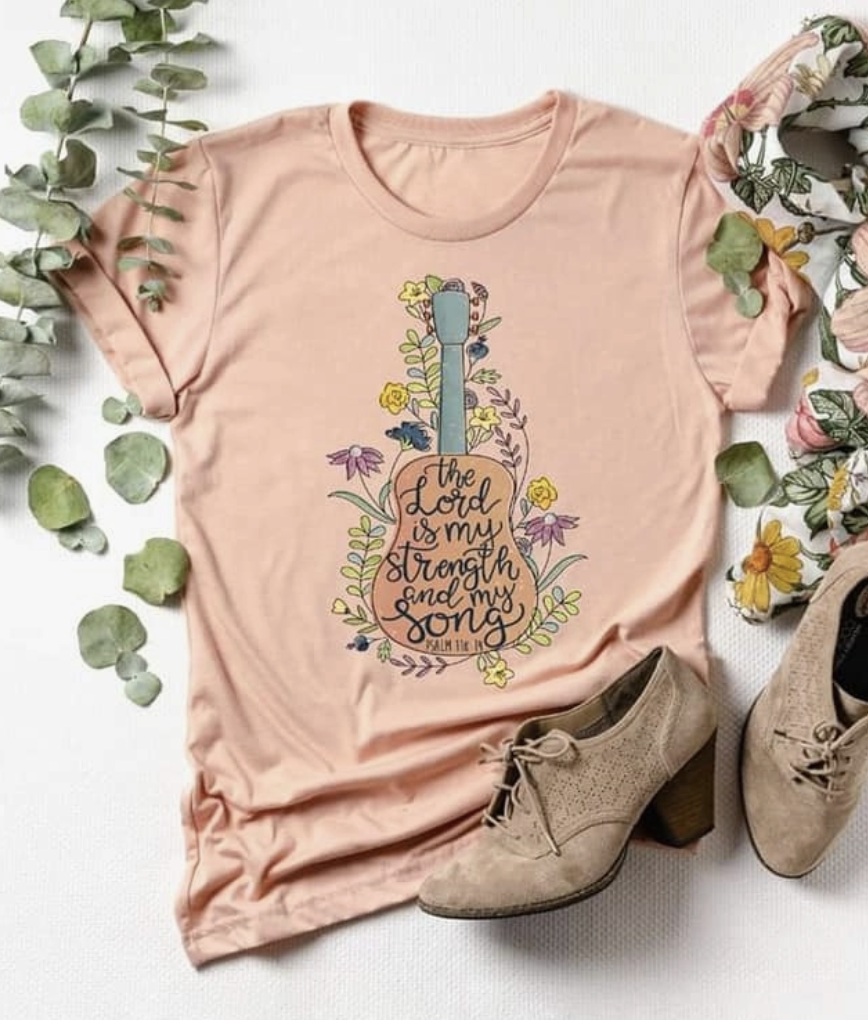Peach Strength and Song Graphic Tee