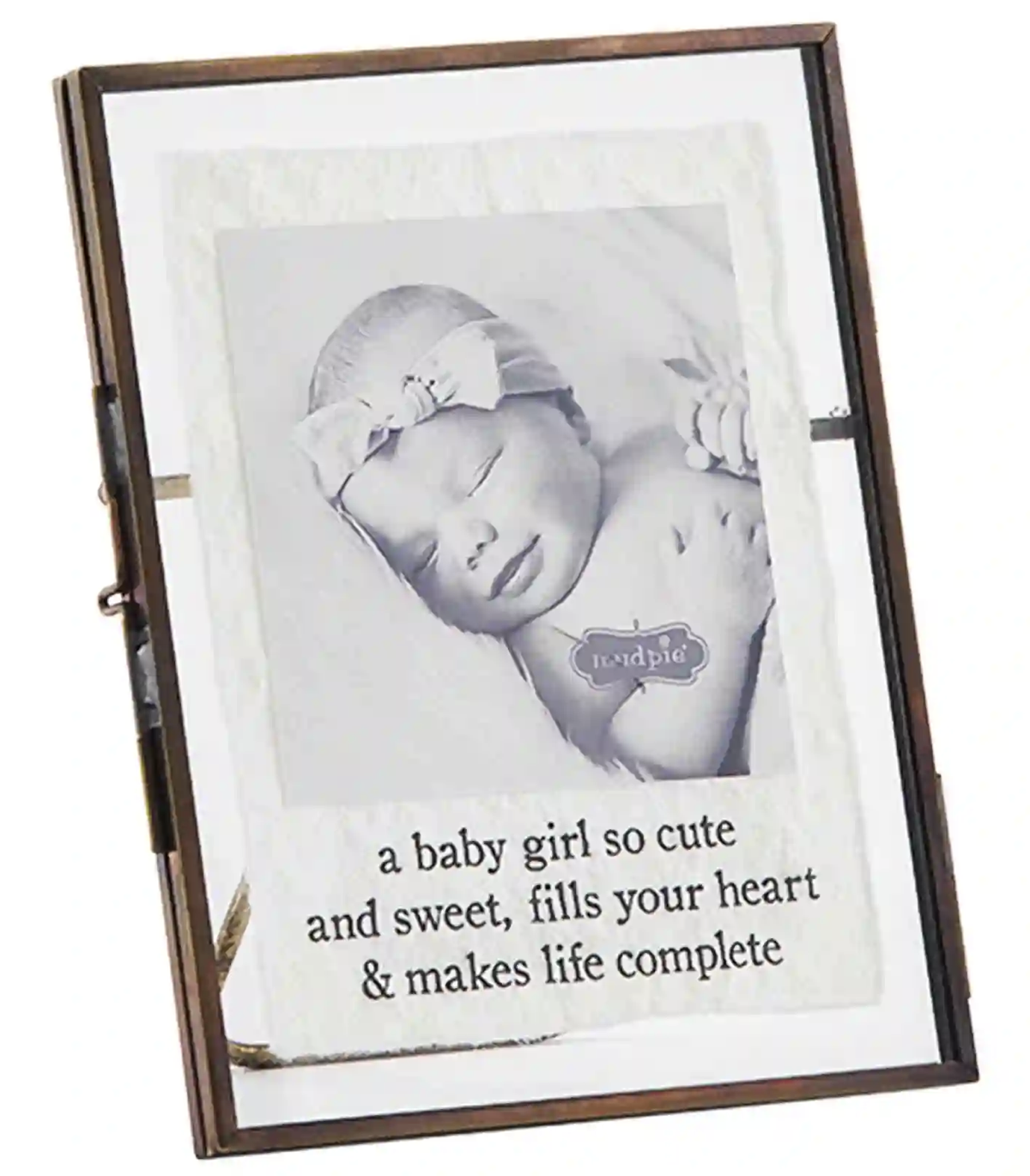 Baby Girl Glass Metal Frame 3x3