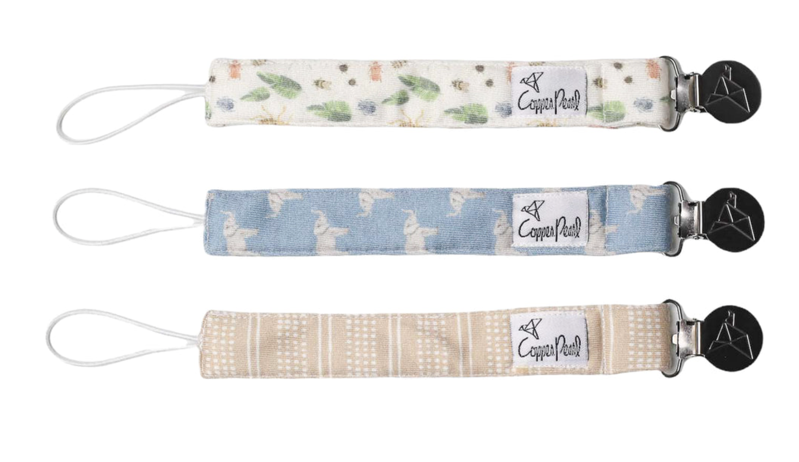 Peanut Copper Pearl Binky Clip Set