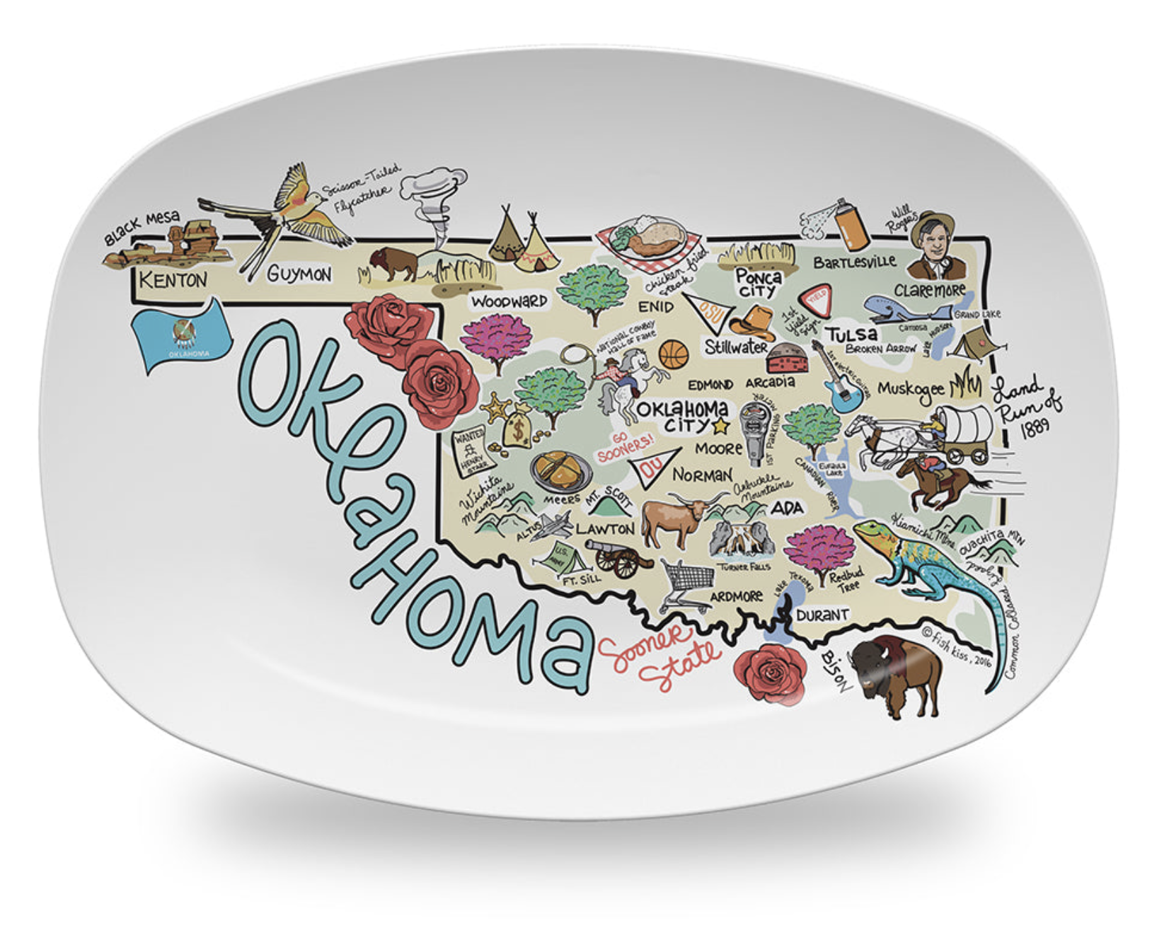 Oklahoma Map Platter