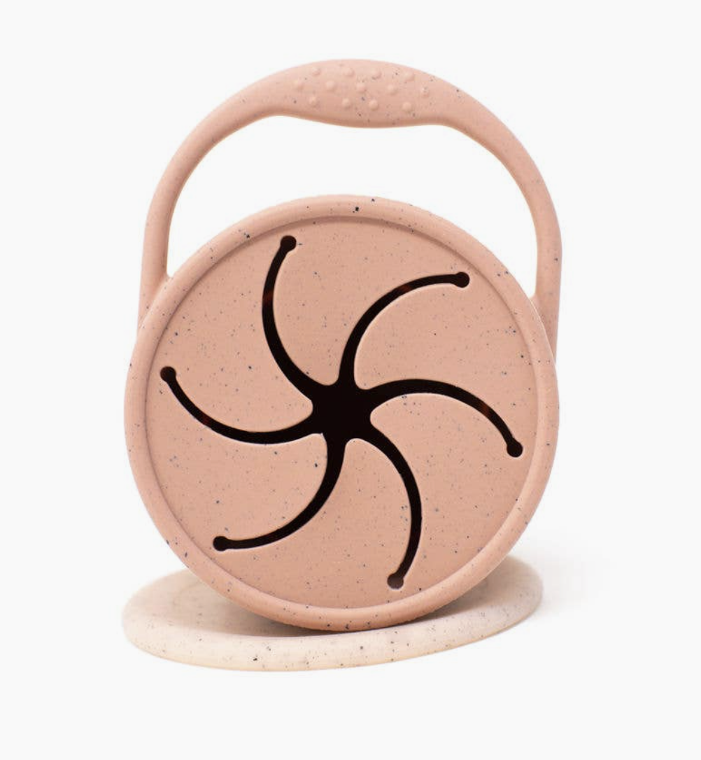 Silicone Collapsible Snack Cup Rose Dawn Speckled