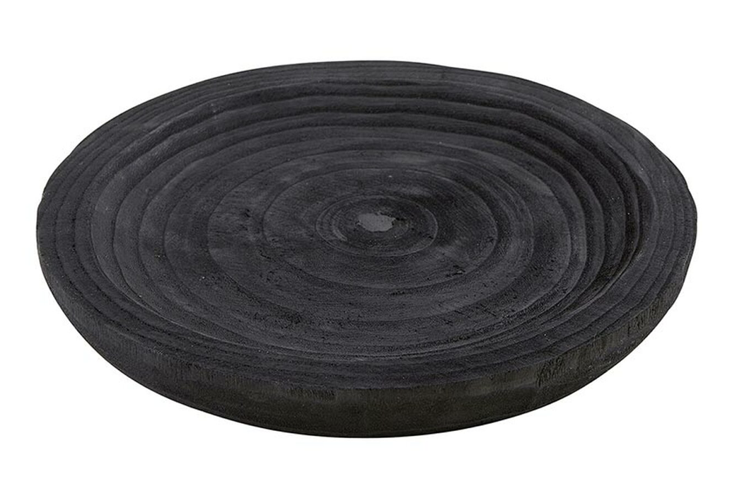 Black Paulowina Shallow Wooden Bowl