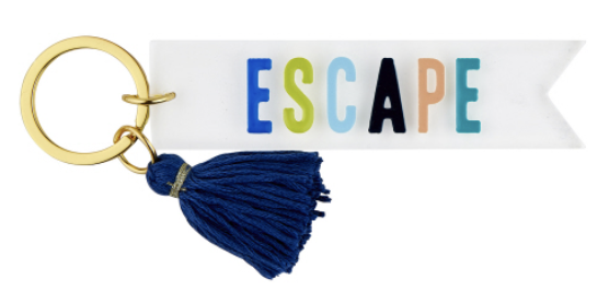 Acrylic Multicolored Escape Key Tag with Tassel