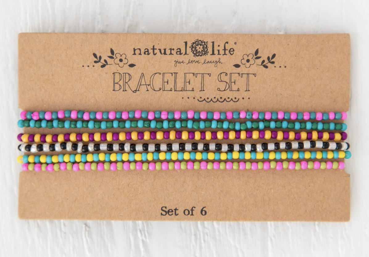 Seed Bead Bracelet Set (Set of 6)