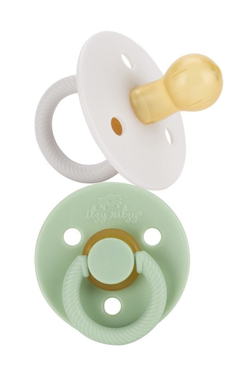 Itzy Ritzy Soother White and Mint Natural Rubber Pacifier Set