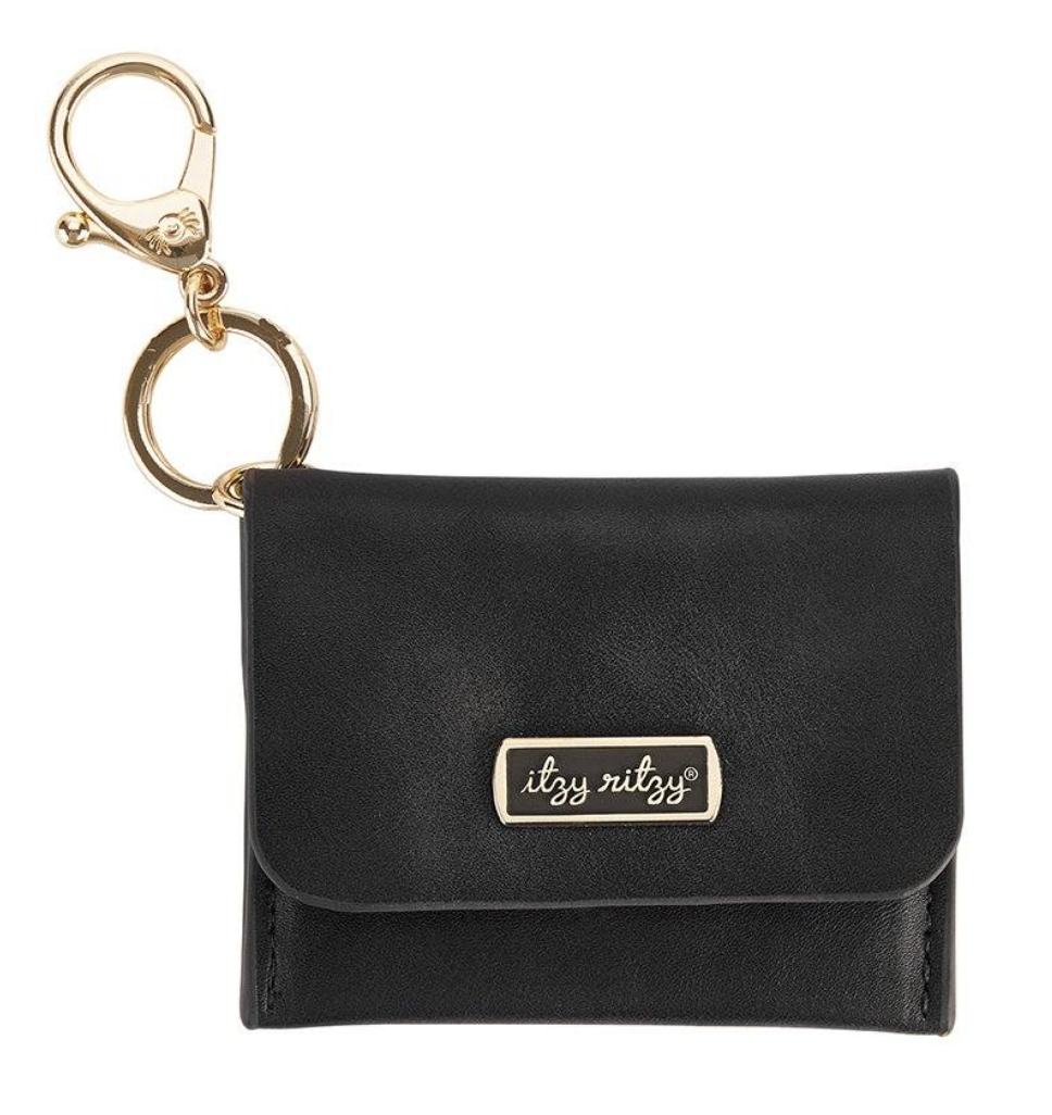 Black Itzy Mini Wallet Car Holder & Keychain Charm