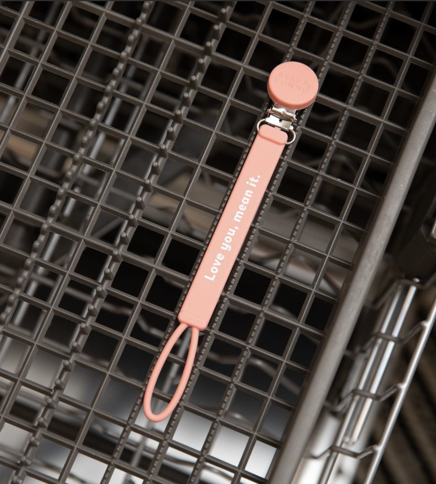 Bella Tunno Printed Pacifier Clip- Love you, Mean it