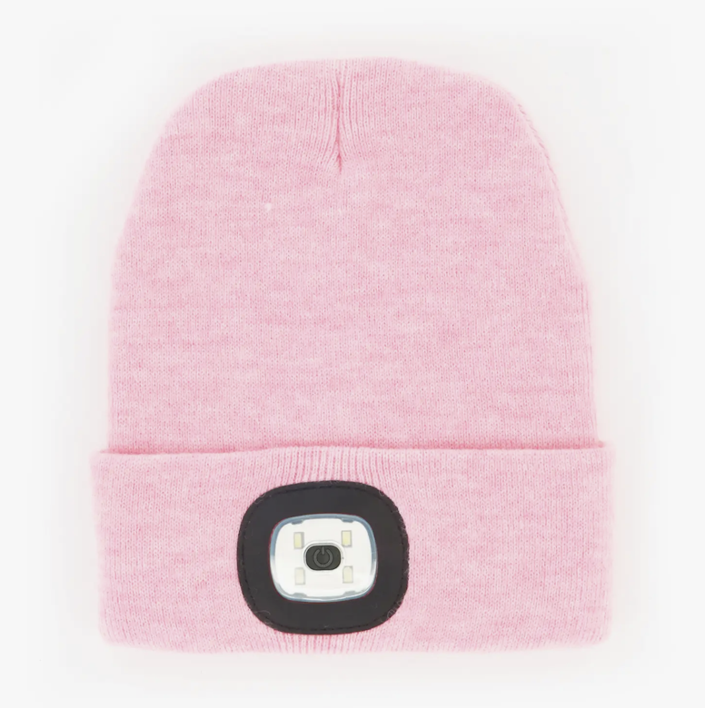 Pink Rechargeable LED Beanie
