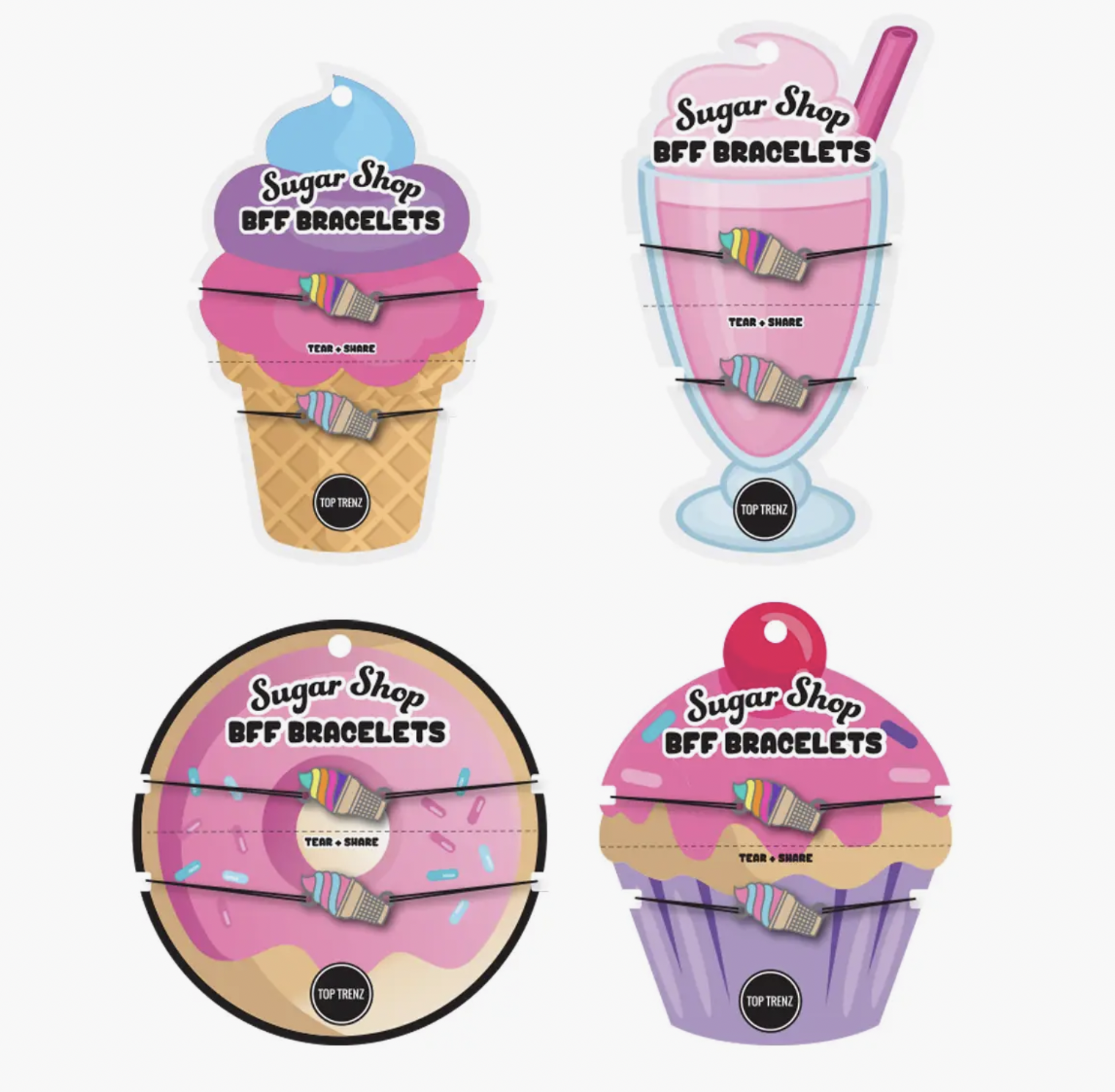 Sugar Shop BFF Bracelet Sets- Assorted Shapes and Colors
